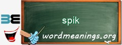 WordMeaning blackboard for spik